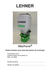 LEHNER MiniVario Mode D'emploi