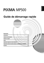 Canon PIXMA MP500 Guide De Démarrage Rapide