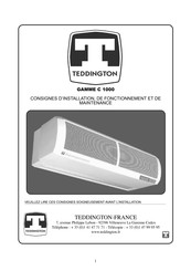 Teddington C1000A Consignes D'installation, De Fonctionnement Et De Maintenance