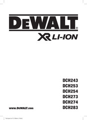 DeWalt DCH273 Traduction De La Notice D'instructions Originale