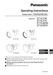 Panasonic ET-ELW31 Mode D'emploi