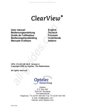 Optelec ClearView+ Guide De L'utilisateur