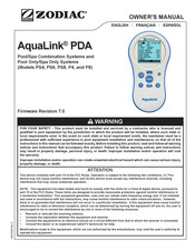 Zodiac AquaLink PDA PS4 Mode D'emploi