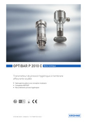 Krohne OPTIBAR P 2010 C Notice Technique