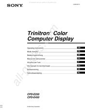 Sony Trinitron CPD-E250 Mode D'emploi