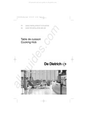 De Dietrich DTE410 Guide D'installation Et D'utilisation