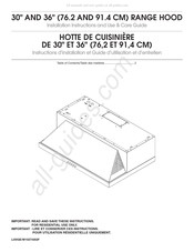 Maytag UXT5530AAS Instructions D'installation Et Guide D'utilisation Et D'entretien