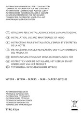 Sirius SLTC93 Instructions Pour L'installation, L'emploi Et L'entretien