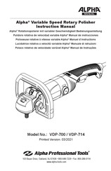 Alpha Professional Tools VDP-714 Manuel D'instructions