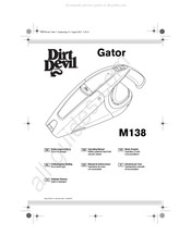 Dirt Devil M138-1 Mode D'emploi