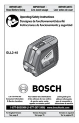 Bosch Professional GLL2-45 Consignes De Fonctionnement/Sécurité