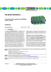 Phoenix Contact PSI-MOS-PROFIB/FO 850 T Fiche Technique