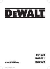 DeWalt DWD530 Traduction De La Notice D'instructions Originale