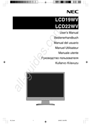 NEC LCD22WV Manuel Utilisateur