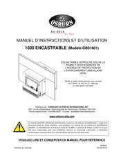 Osburn OB01601 Manuel D'instructions Et D'utilisation