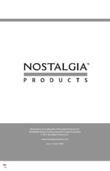 NOSTALGIA PRODUCTS NHDR8RY Instructions Et Recettes