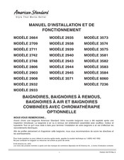 American Standard 3582 Manuel D'installation Et De Fonctionnement