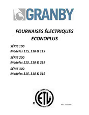 Granby 200 Serie Instructions D'installation