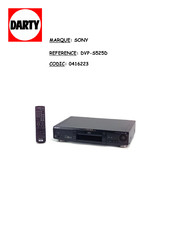 Sony DVP-S525D Mode D'emploi