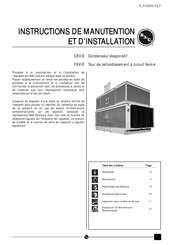 BAC CXV-T1582 Instructions De Manutention Et D'installation