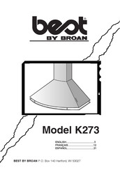 Broan best K27390CMSS Mode D'emploi