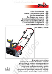 Grizzly ASF 4046 L-Lion Set Traduction De La Notice D'utilisation Originale