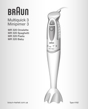 Braun Multiquick 3 MR 320 Spaghetti Mode D'emploi