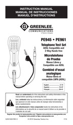 Textron Company GREENLEE PE961 Manuel D'instructions