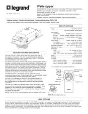 LEGRAND Wattstopper FSP-212D Instructions D'installation