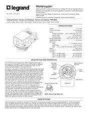 LEGRAND Wattstopper FSP-202D Instructions D'installation