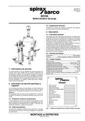 Spirax Sarco BDV60 Montage Et Entretien