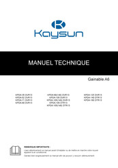 Kaysun KPDA-160 DTR13 Manuel Technique