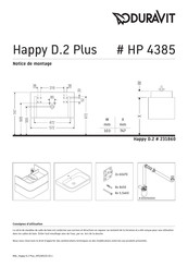 Duravit Happy D.2 Plus Notice De Montage