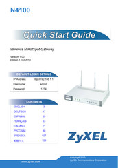 Zyxel N4100 Guide De Démarrage Rapide