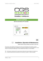 CGS Merlin GDP2X Manuel D'installation Et D'utilisation