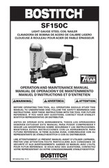 Stanley Bostitch SF150 Manuel D'instructions Et D'entretien