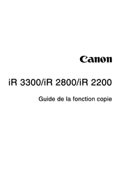 Canon iR 2800 Mode D'emploi