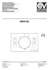 Vortice HRW RC Livret D'instructions