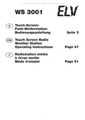 elv WS 3001 Mode D'emploi