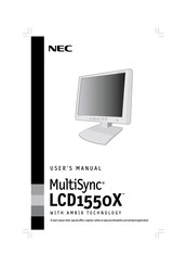 NEC MultiSync LCD1550X Mode D'emploi