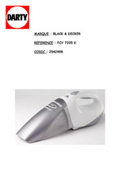 Black & Decker Dustbuster Duo FCV 7205 K Mode D'emploi