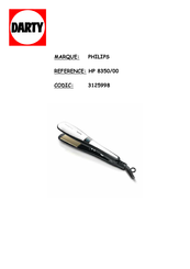 Philips SalonStraight XL HP8350/00 Mode D'emploi