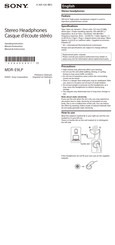 Sony MDR-E9LP Manuel D'instructions