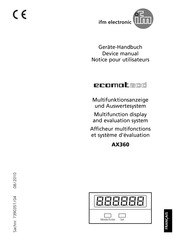IFM Electronic ecomat200 AX360 Notice Pour Utilisateurs
