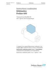 Endress+Hauser Proline 400 Instructions Condensées