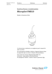 Endress+Hauser Micropilot FMR10 Instructions Condensées