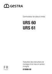Gestra URS 60 Traduction Des Instructions De Montage Et De Mise En Service D'origine