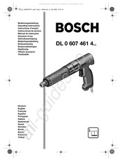 Bosch DL 0 607 461 4 Serie Instructions D'emploi