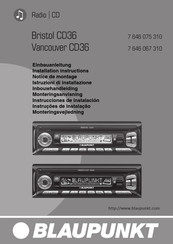 Blaupunkt Vancouver CD36 Notice De Montage