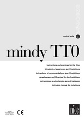 Nice mindy TT0 Instructions Et Recommandations Pour L'installateur